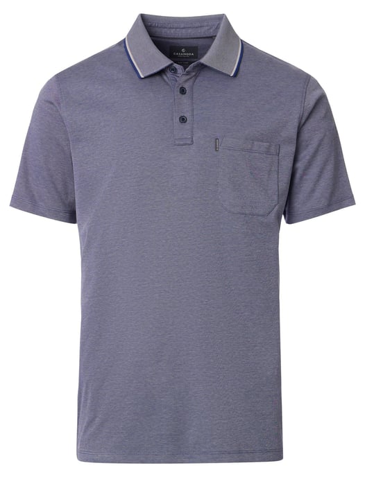 poloshirt korte mouw Casa Moda blauw borstzak - Image 1