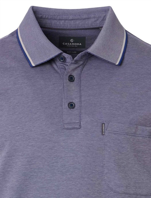 poloshirt korte mouw Casa Moda blauw borstzak - Image 3