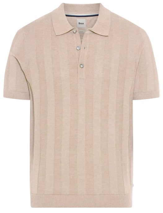 Brax poloshirt camel strepen katoen normale fit - Image 1