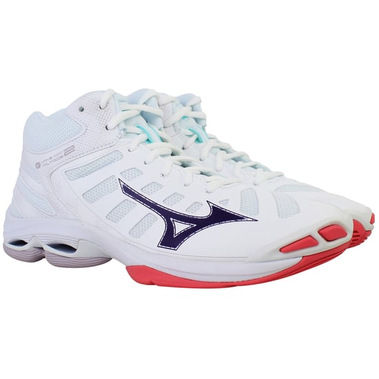 Mizuno Wave Voltage 2 Mid Womens White Volleyball Shoes - Image 2