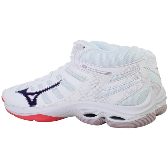 Mizuno Wave Voltage 2 Mid Womens White Volleyball Shoes - Image 3
