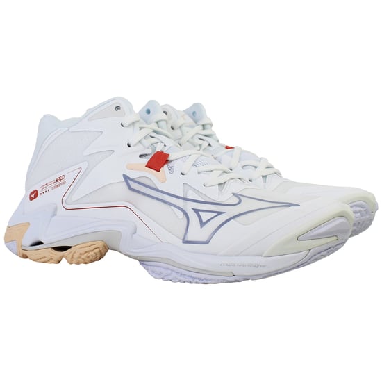 Mizuno Wave Lightning Z8 Mid Womens White Volleyball Shoes - Image 2