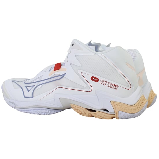 Mizuno Wave Lightning Z8 Mid Womens White Volleyball Shoes - Image 3