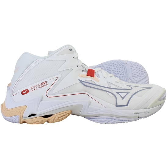 Mizuno Wave Lightning Z8 Mid Womens White Volleyball Shoes - Image 4
