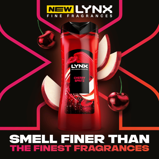 Lynx Fine Fragrance Cherry Spritz Gift Set for Men, Body Spray, Stick and Wash - Image 5