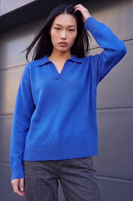 Collared Knit Jumper - Image 1