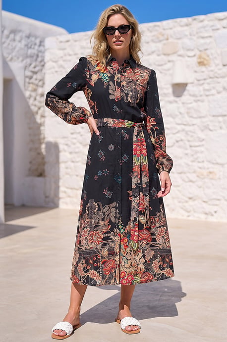Floral Border Shirt Dress - Image 2
