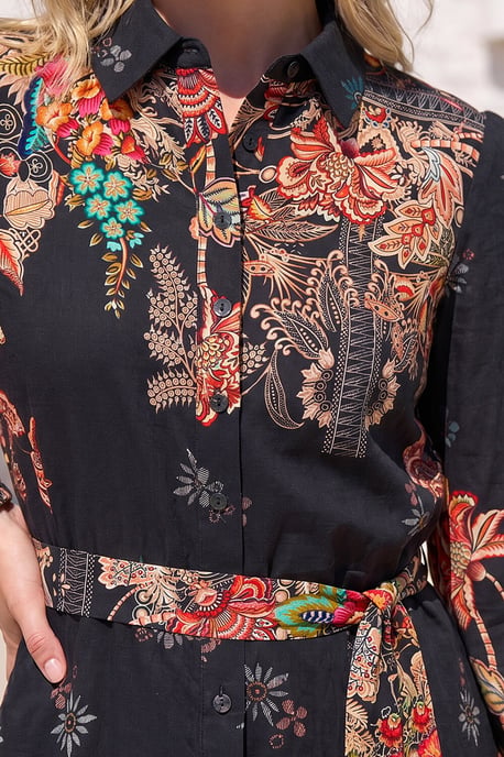 Floral Border Shirt Dress - Image 4