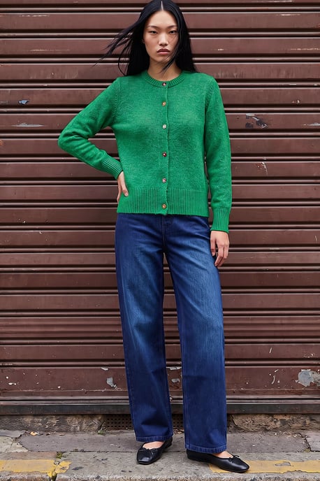 Flower Button Knit Cardigan - Image 3