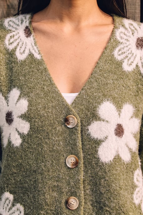 Fluffy Floral Cardigan - Image 4