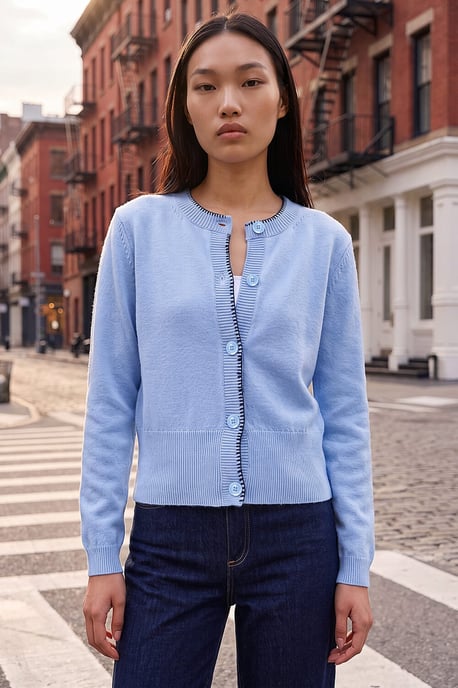 Stitch Trim Knit Cardigan - Image 1
