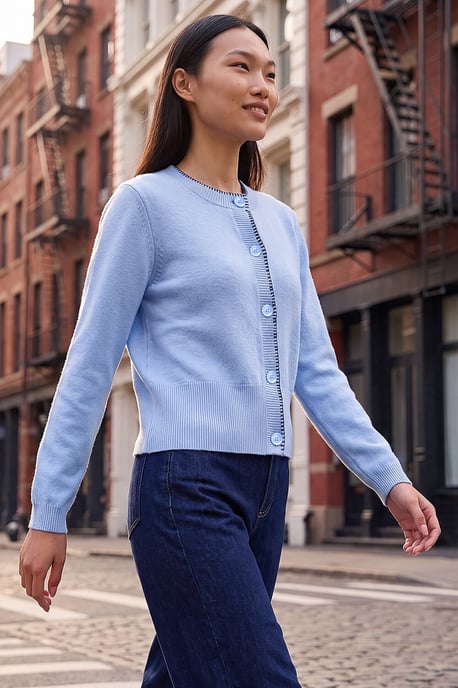 Stitch Trim Knit Cardigan - Image 2