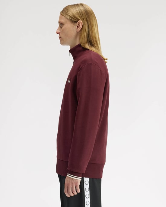 Regular Fit Long Sleeve Logo Detail Sweatshirt in Wine - Image 2