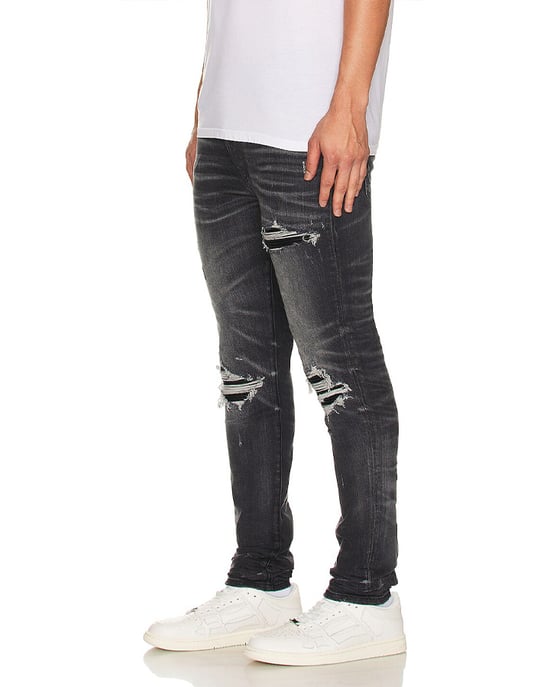 MX1 MX1 Leather Skinny Jeans Leather Jeans in Grey - Image 3