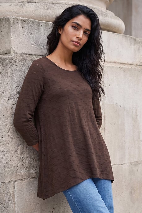 Textured Snit Tunic Top - Image 1