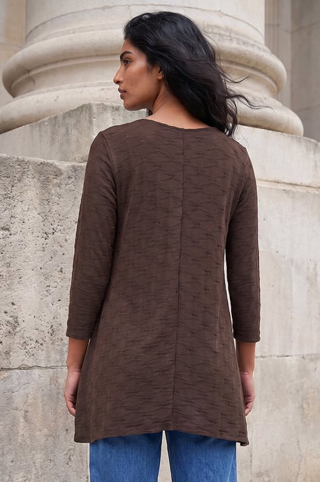 Textured Snit Tunic Top - Image 3