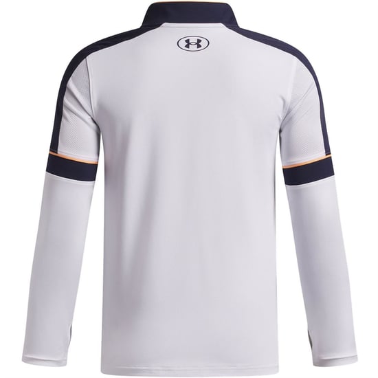 Boys Under Armour Training Quarter Zip Juniors in White/Navy - Image 2