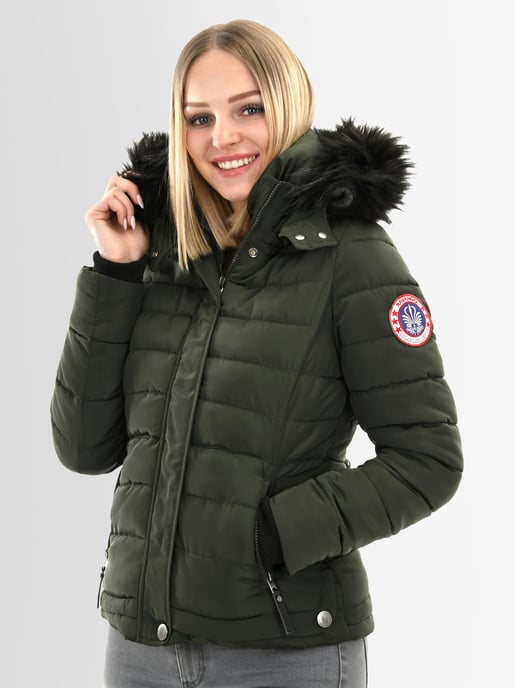 Navahoo Dam Vinterjacka Chloe – Figursydd Med Avtagbar Huv & Elegant Fuskpäls - Image 3