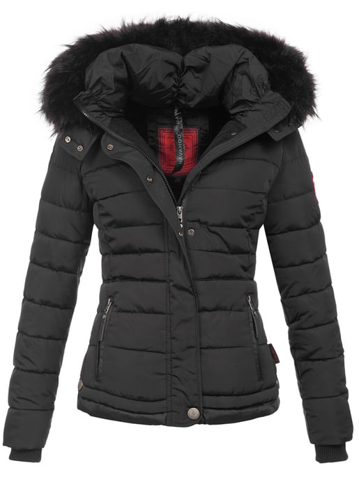Navahoo Dam Vinterjacka Chloe – Figursydd Med Avtagbar Huv & Elegant Fuskpäls - Image 1