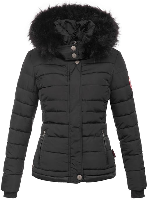 Navahoo Dam Vinterjacka Chloe – Figursydd Med Avtagbar Huv & Elegant Fuskpäls - Image 2