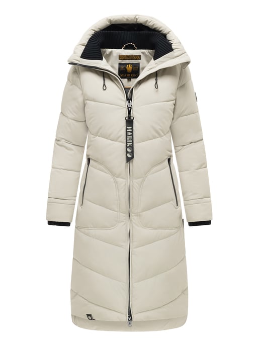 Marikoo women’s winter coat Benikoo with hood & rib collar – warm, elegant & functional - Image 1