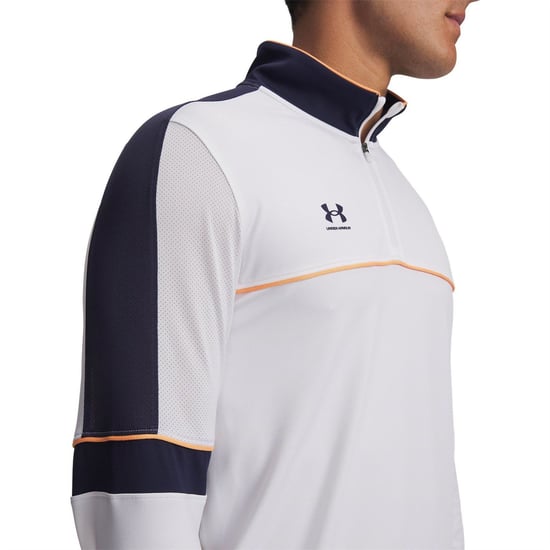 Men's Under Armour Challenger Tracksuit Top in White/Navy - Image 3
