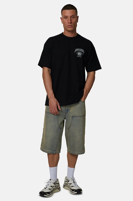 Blue Baggy Washed Denim Carpenter Shorts - Image 3