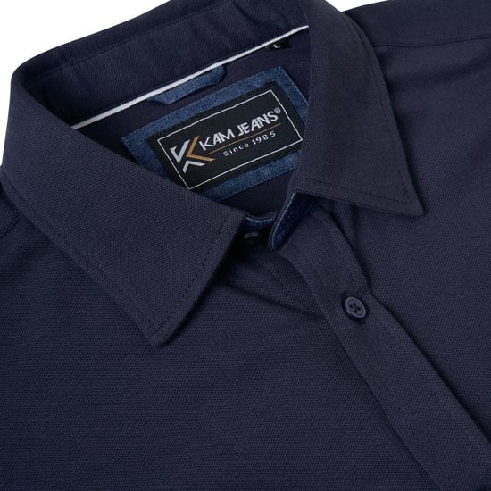 Kam Mens Plus Size Stretch Shirt Button Up Short Sleeve - Image 3