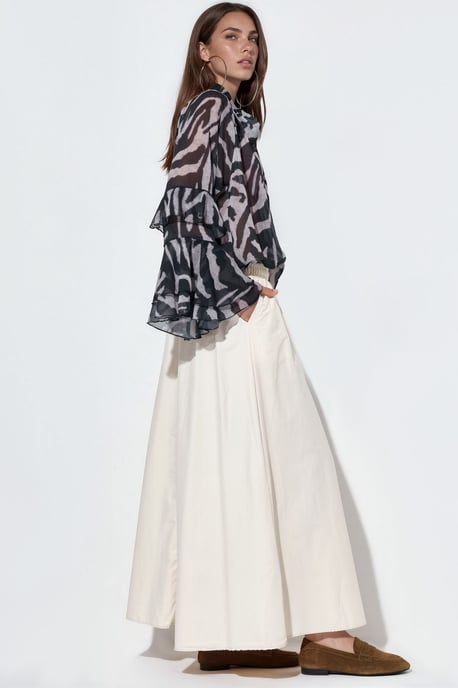 Elastische Taille Midi Rok met Zakken - Image 2