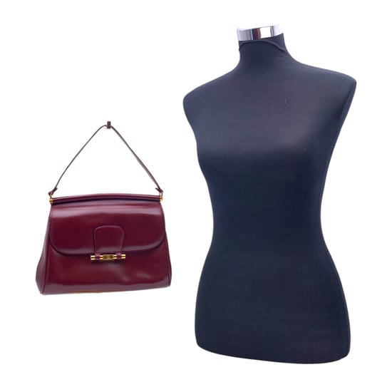 Gucci Vintage Läderhandväska Med Flap - Image 2