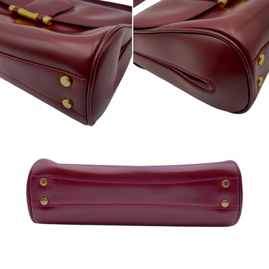 Gucci Vintage Läderhandväska Med Flap - Image 4