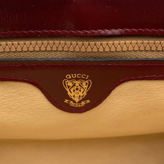 Gucci Vintage Läderhandväska Med Flap - Image 6