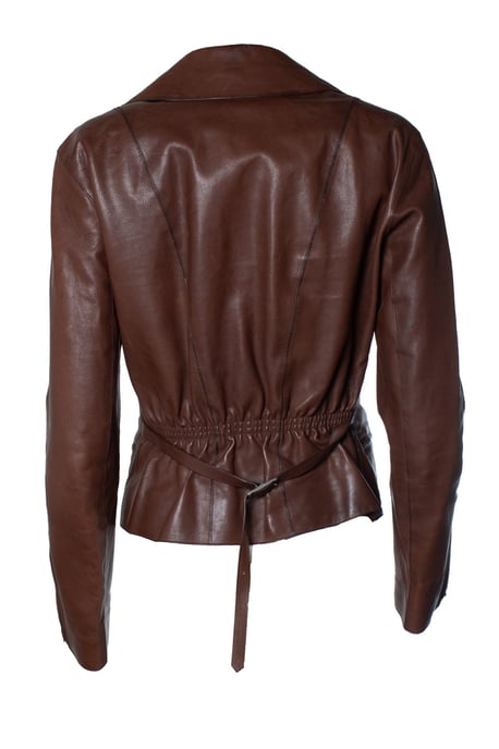 Hermès, leren motorjack in bruin - Image 3