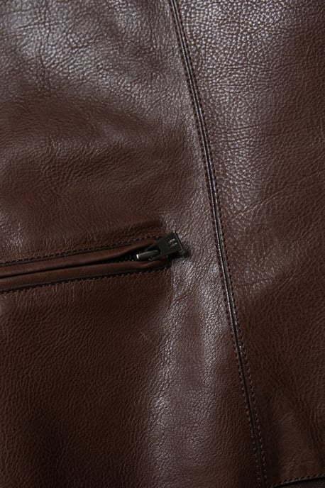 Hermès, leren motorjack in bruin - Image 6