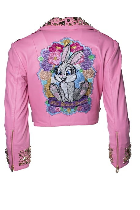 Philipp Plein, Rosa Disney-bikerskor i läder med kort passform - Image 2