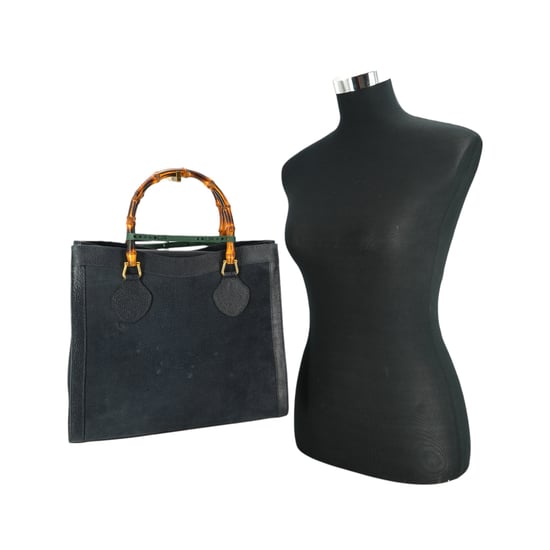 Gucci Vintage Suède Tote Bag Diana Bamboo - Image 2