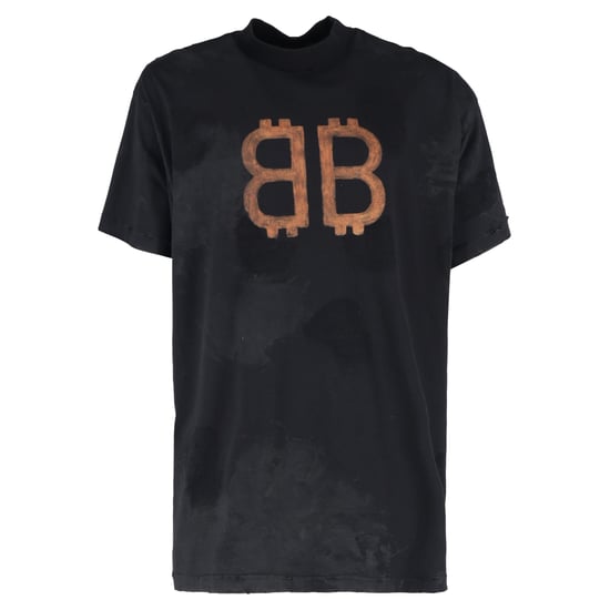 Balenciaga Crypto Overmaat T-shirt in Zwart Katoen - Image 1