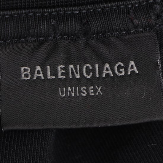 Balenciaga – Svart bomull – Storstorleks t-shirt med slitet tryck - Image 5
