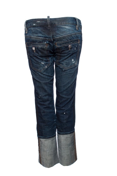 Dsquared2, blauwe jeans met extra hoge omgeslagen pijpen in maat IT42/S. - Image 3