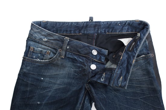 Dsquared2, blauwe jeans met extra hoge omgeslagen pijpen in maat IT42/S. - Image 6