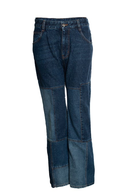 Chloé, patchwork jeans in blauw - Image 1