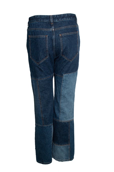 Chloé, patchwork jeans in blauw - Image 3