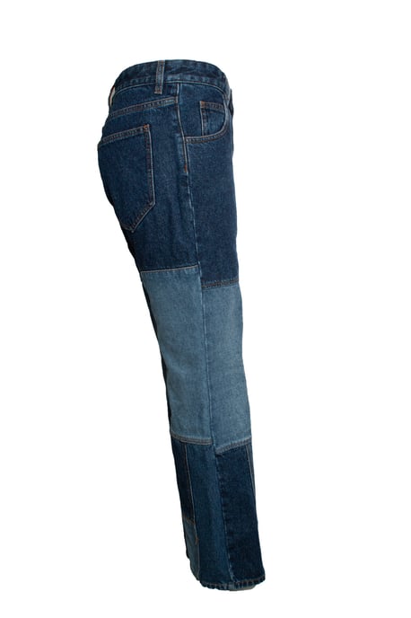Chloé, patchwork jeans in blauw - Image 4