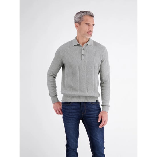 Lerros Heren polo 2685230 259 platinum grey melange - Image 1