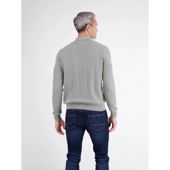 Lerros Heren polo 2685230 259 platinum grey melange - Image 4