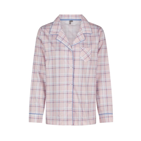 By Louise Dames pyjama set shortama blouse lange mouw roze geruit - Image 4