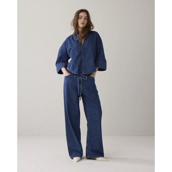 Summum 2s3346-5184 453 blouse denim kimono light cotton twill denim - Image 3