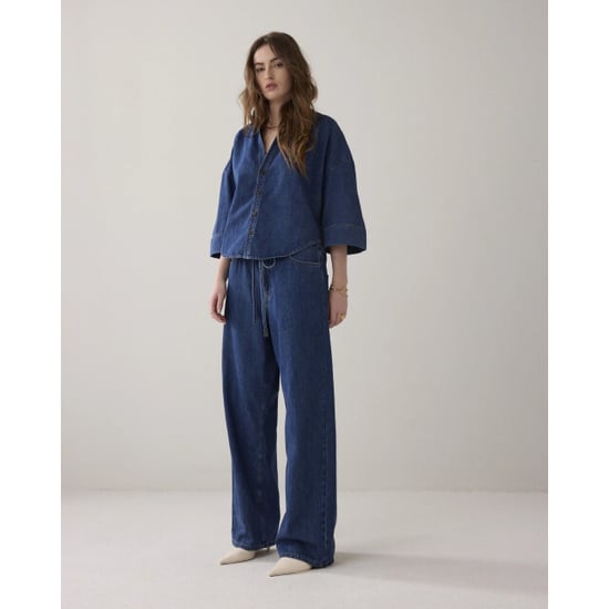 Summum 2s3346-5184 453 blouse denim kimono light cotton twill denim - Image 5