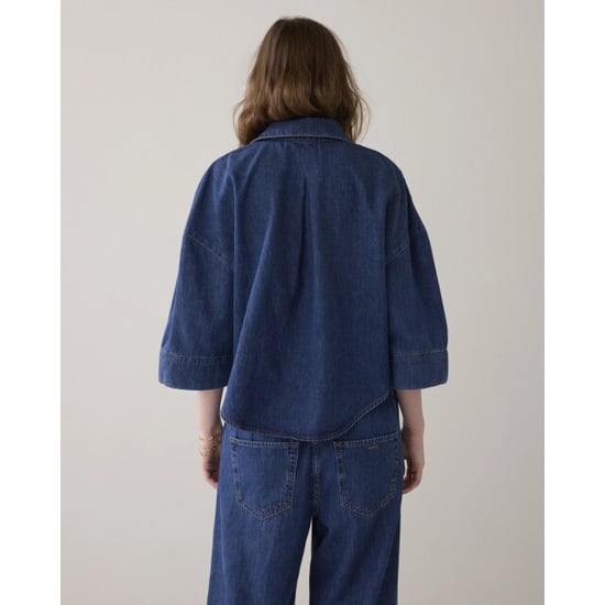 Summum 2s3346-5184 453 blouse denim kimono light cotton twill denim - Image 6