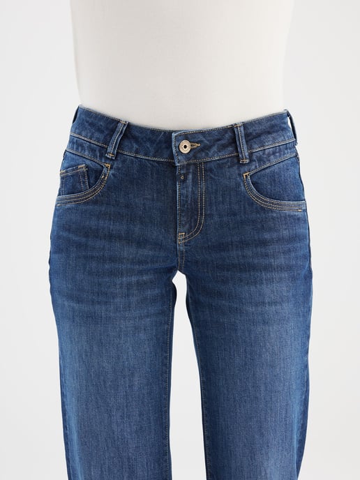 Diva jeans met middelhoge taille en lange pijpen, 5 zakken, donkerblauw - Image 3